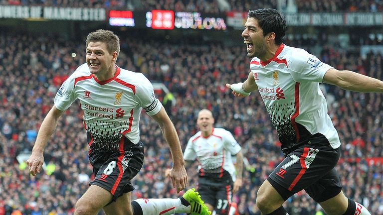 Luis Suarez and current Villa manager Steven Gerrard played together at Liverpool