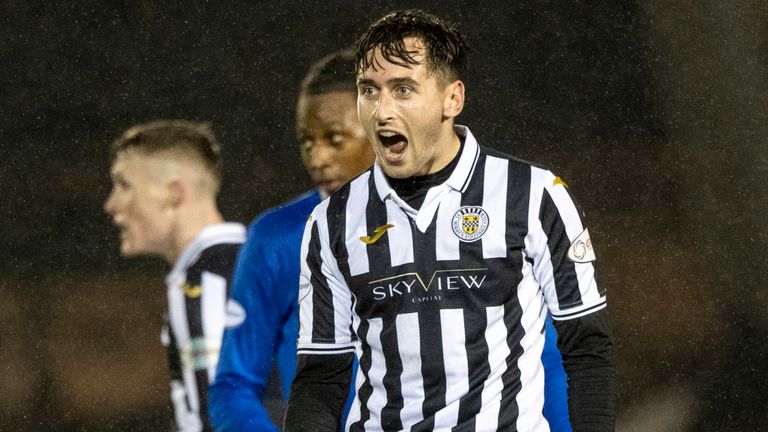 PAISLEY, SCOTLAND - DECEMBER 16: Conor McCarthy celebrates the win at Full Time during a Betfred Cup quarter final match between St Mirren and Rangers at the SMISA Stadium, on December 16, 2020, in Paisley, Scotland. (Photo by Craig Williamson / SNS Group)