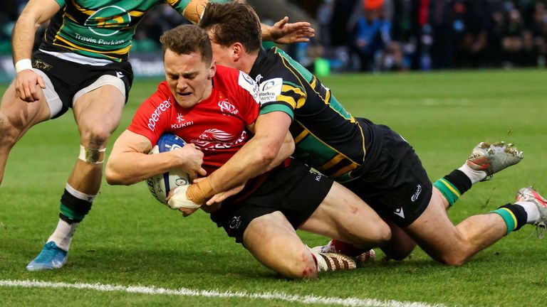Mike Lowry scored two tries as Ulster earned a bonus-point win at Northampton 