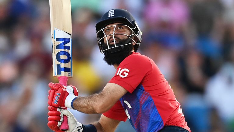 Moeen Ali hit a half-century and took two wickets as England beat West Indies in the fourth T20 international