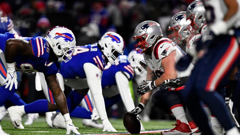 Highlights of the New England Patriots' clash with the Buffalo Bills on Wild Card Weekend in the playoffs