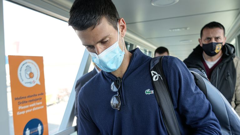 Novak Djokovic arrives in Belgrade following his deportation from Australia (AP)