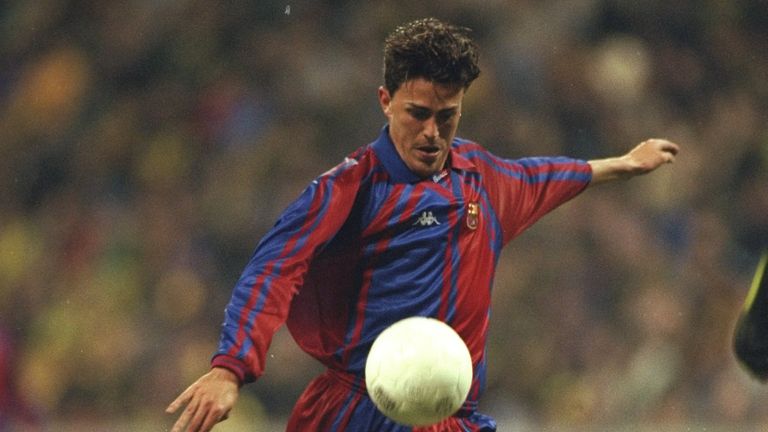 Oscar Garcia during his playing days with Barcelona