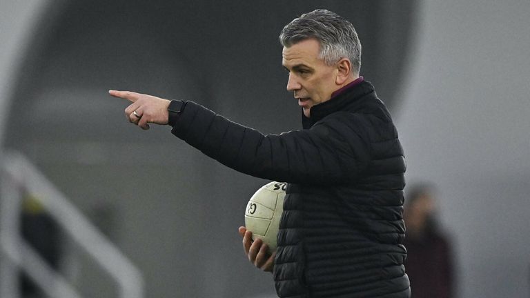 7 January 2022; Galway manager Padraic Joyce before the Connacht FBD League semi-final match between Mayo and Galway at the NUI Galway Connacht GAA Air Dome in Bekan, Mayo. Photo by E..in Noonan/Sportsfile