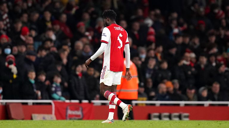 Thomas Partey will be suspended for Sunday's meeting with Burnley