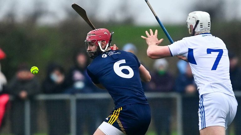 Foley of Wexford in action against Laois during the Walsh Cup match in Rathdowney on Sunday
