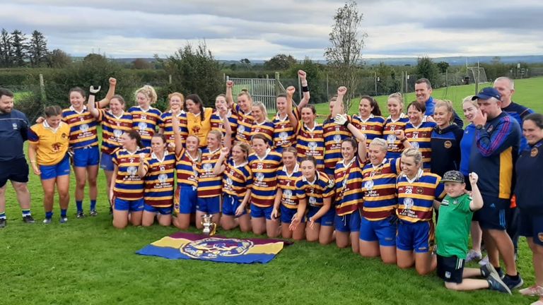Pauline McCarthy with her St Ailbe’s teammates as they were crowned Limerick senior football champions in 2020
