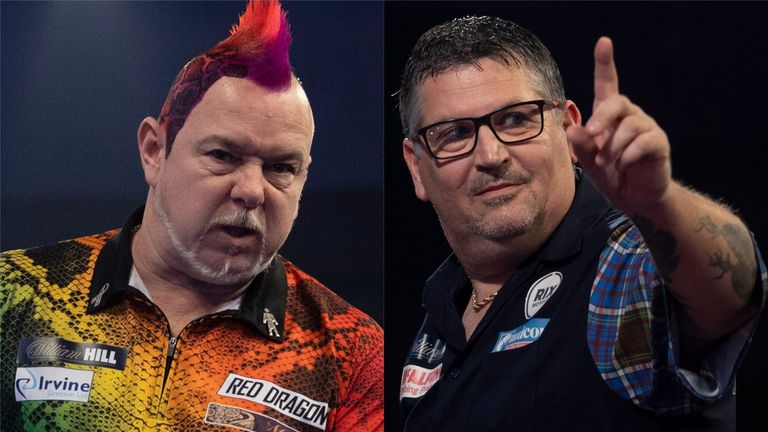 Peter Wright and Gary Anderson at the World Darts Championship