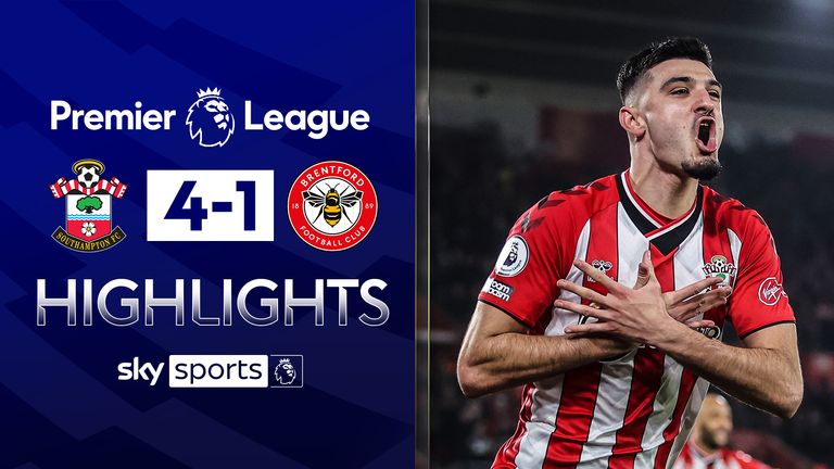 Highlights from Southampton&#39;s 4-1 win against Brentford in the Premier League.