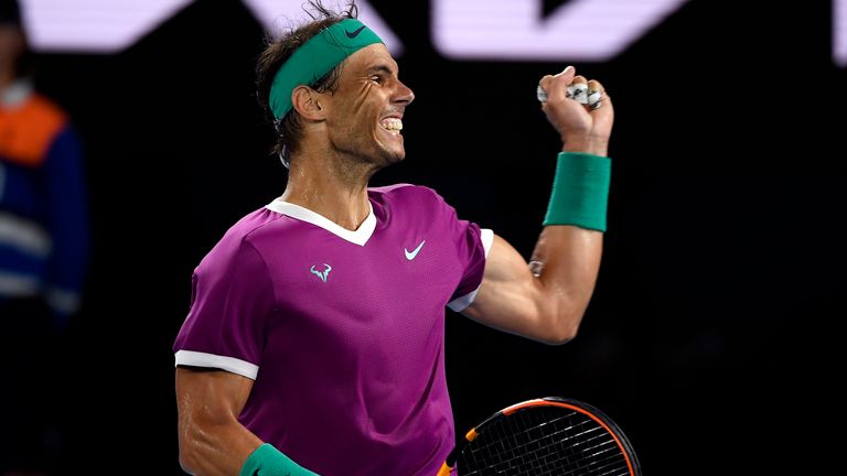 Rafael Nadal cut an emotional figure on court after his semi-final victory