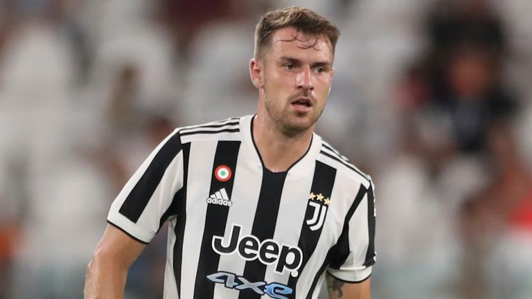 14 août 2021, Turin, Royaume-Uni : Turin, Italie, 14 août 2021. Aaron Ramsey de Juventus lors du match amical d'avant-saison au stade Allianz de Turin.  Doit lire le crédit d'image : Jonathan Moscrop/Sportimage