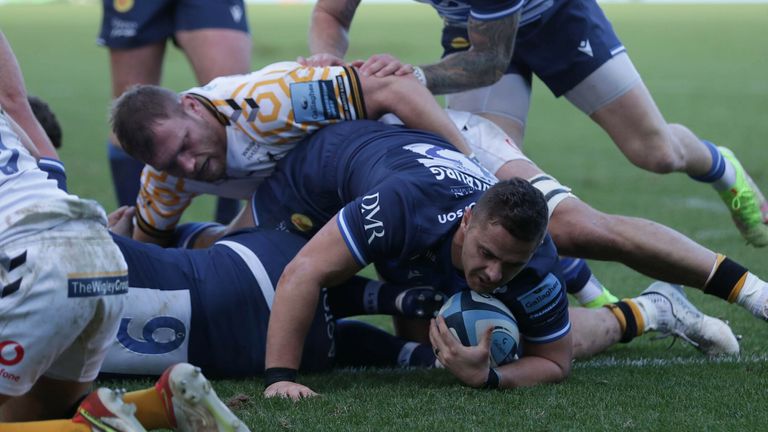 Rohan Janse van Rensburg was among the try-scorers in Sale's win over Wasps