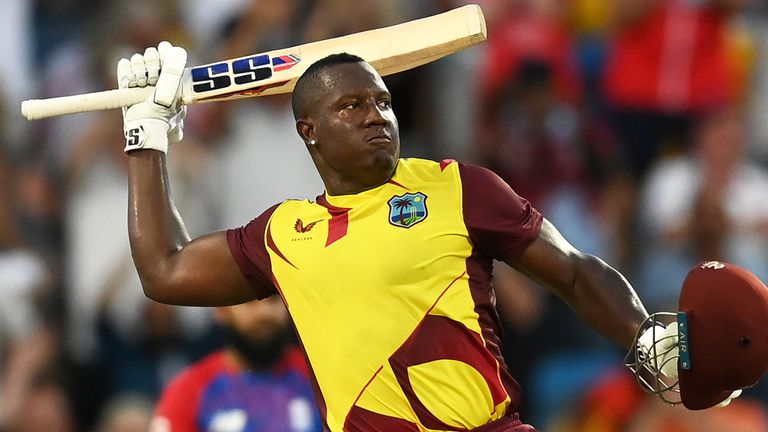 BRIDGETOWN, BARBADOS - JANUARY 26: during the 3rd T20 International match between West Indies and England at Kensington Oval on January 26, 2022 in Bridgetown, Barbados. (Photo by Gareth Copley/Getty Images)