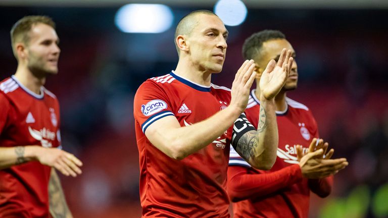 Scott Brown (centre) led Aberdeen to a 3-0 win against Edinburgh City