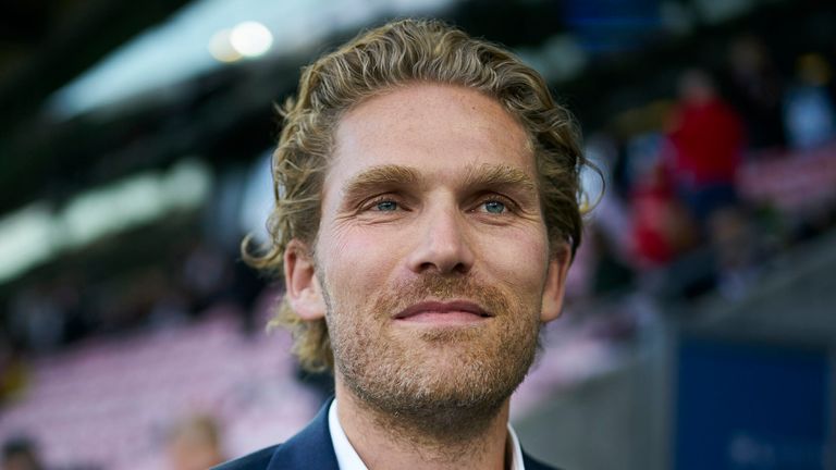 Rasmus Ankersen, president of FC Midtjylland looks on prior to the Danish 3F Superliga match between FC Midtjylland and FC Copenhagen at MCH Arena on July 9, 2020 in Herning, Denmark. (Photo by Lars Ronbog / FrontZoneSport via Getty Images)