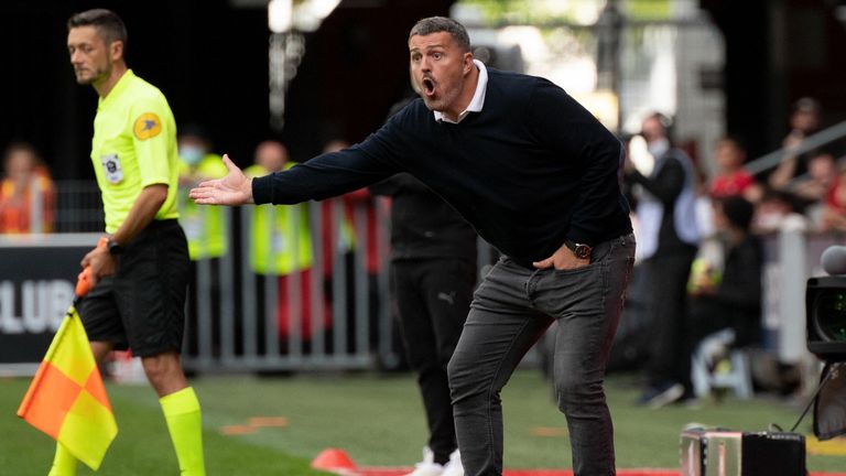 Stade Reims head coach Oscar Garcia