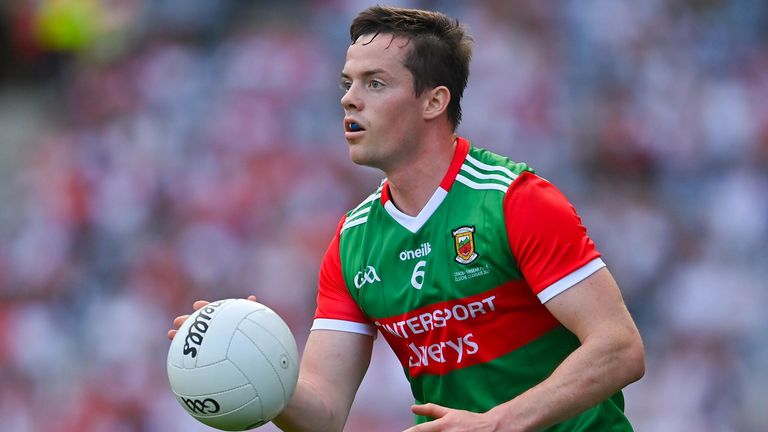11 September 2021; Stephen Coen of Mayo during the GAA Football All-Ireland Senior Championship Final match between Mayo and Tyrone at Croke Park in Dublin. Photo by Brendan Moran/Sportsfile
