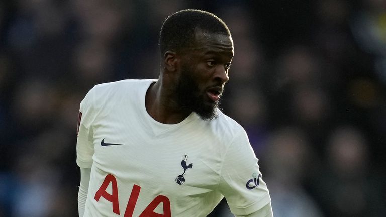 Tottenham&#39;s Tanguy Ndombele controls the ball during the English FA Cup third round match between Tottenham Hotspur and Morecambe 