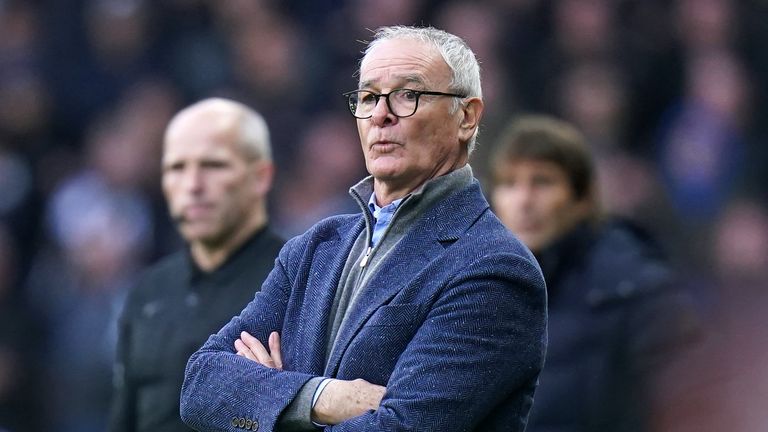 Claudio Ranieri watches on from the sidelines