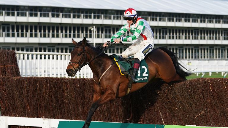 Vienna Court and Sam Twiston-Davies on their way to victory at Cheltenham on New Year's Day