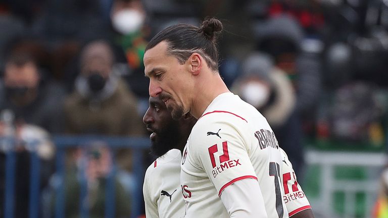 Zlatan Ibrahimovic became the second player - after Cristiano Ronaldo - to score against 30 top-flight teams in any of Europe&#39;s top-five leagues since 2000 against Venezia.