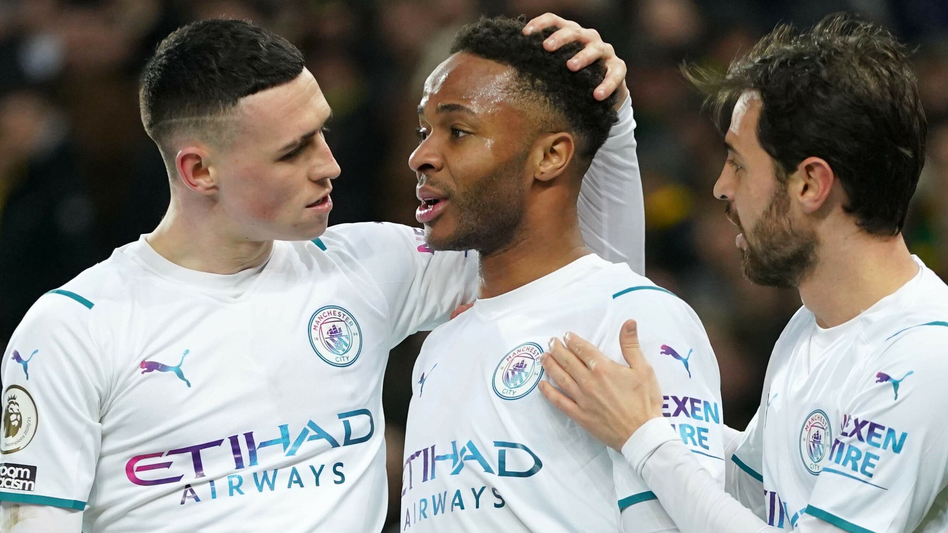 Sterling hits hat-trick as Man City stroll past Norwich