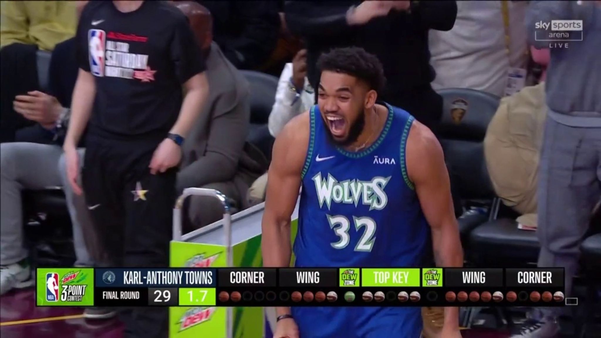 Karl-Anthony Towns smashes 3-Point Contest; wins with record score