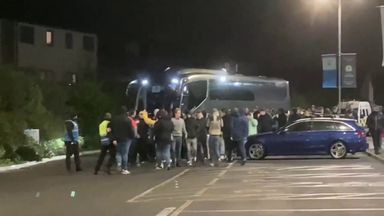 Reading fans surround team bus in protest