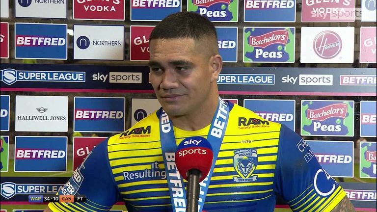Peter Mata'utia reflects on Warrington's 34-10 victory over his former club Castleford.  Mata'utia scored one of Warrington's tries after joining Wolves from the Tigers last summer
