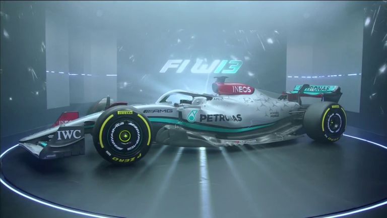 Mercedes unveil the new F1 W13 for the 2022 season, returning to their traditional silver livery