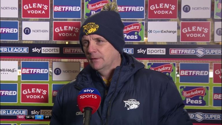 Leeds Rhinos head coach Richard Agar pinpointed a poor defensive display as the main factor in the 34-12 defeat to Wigan Warriors in the Super League.
