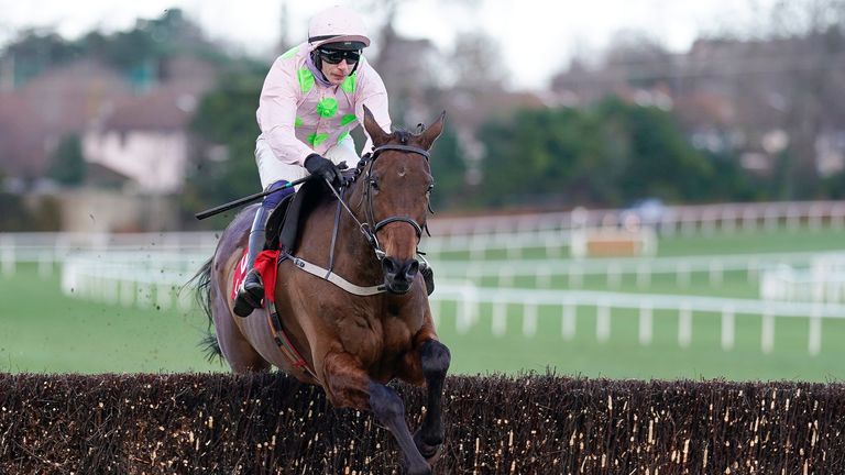 Paul Townend riding Chacun Pour Soi clear the last at Leopardstown