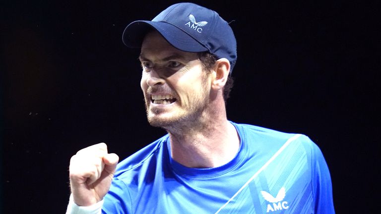 Andy Murray of Great Brittain in action during his match against Alexander Bublik of Kazachstan at the 49th ABN AMRO World Tennis Tournement 2022 at Ahoy on February 9, 2022 in Rotterdam, The Netherlands (Photo by Henk Seppen/BSR Agency/Getty Images)