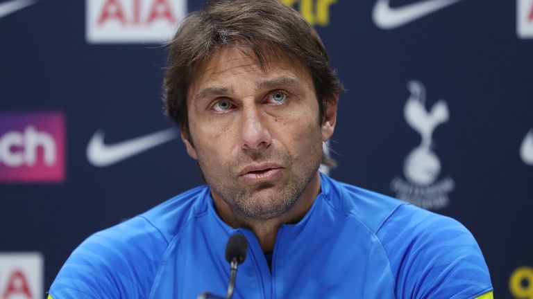 ENFIELD, ENGLAND - FEBRUARY 11: Antonio Conte, head coach of Tottenham Hotspur during the Tottenham Hotspur press conference at Tottenham Hotspur Training Centre on February 11, 2022 in Enfield, England. (Photo by Tottenham Hotspur FC/Tottenham Hotspur FC via Getty Images)