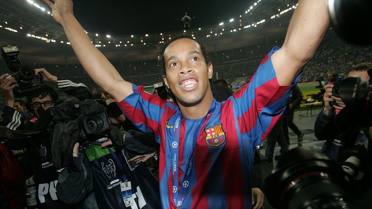 Brazilian superstar Ronaldinho at Barcelona