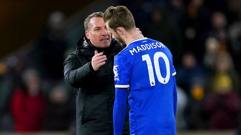 James Maddison returned to action for Leicester against Wolves after requiring medical attention in Thursday&#39;s Europa Conference League win over Randers