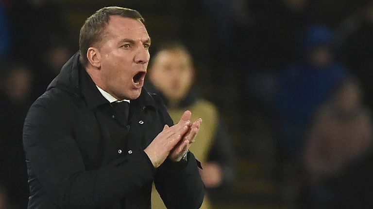 Brendan Rodgers instructs his players from the touchline