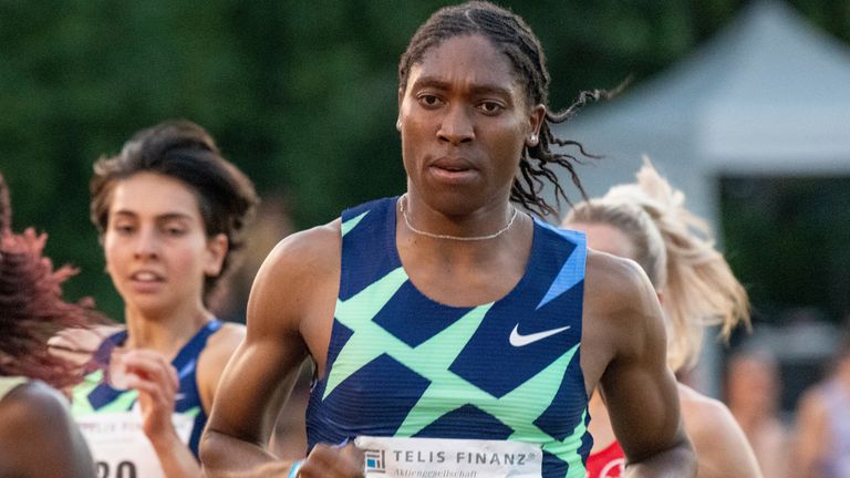 19 June 2021, Bavaria, Regensburg: Athletics: Caster Semenya runs in the field. The two-time 800-metre Olympic champion from South Africa once again missed out on qualifying for the Summer Games in Tokyo during her surprising start in Regensburg. Photo by: Stefan Puchner/picture-alliance/dpa/AP Images
