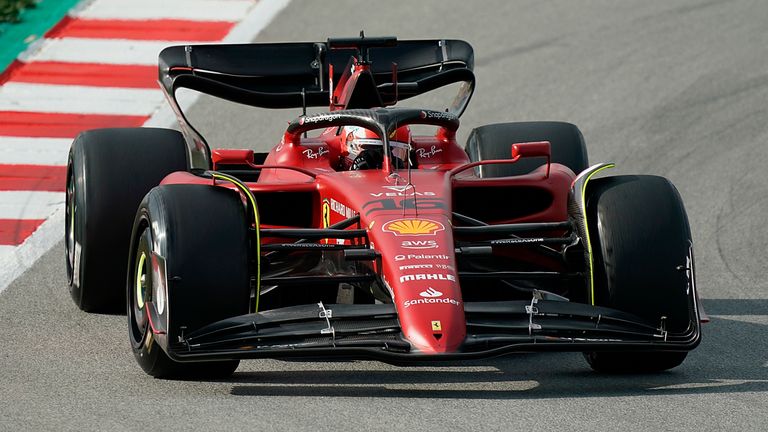 Charles Leclerc on day two of testing (AP)