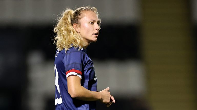 Claire Emslie of Scotland during the Women's International Friendly at St Mirren Park, Paisley.