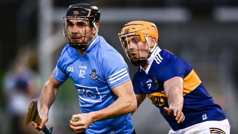 26 February 2022; Danny Sutcliffe of Dublin in action against Ronan Maher of Tipperary during the Allianz Hurling League Division 1 Group B match between Tipperary and Dublin at FBD Semple Stadium in Thurles, Tipperary. Photo by David Fitzgerald/Sportsfile
