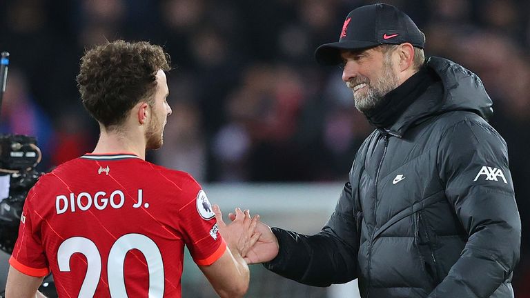 Jurgen Klopp and Diogo Jota