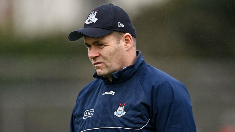 27 February 2022; Dublin manager Dessie Farrell before the Allianz Football League Division 1 match between Kildare and Dublin at St Conleth's Park in Newbridge, Kildare. Photo by Piaras .. M..dheach/Sportsfile
