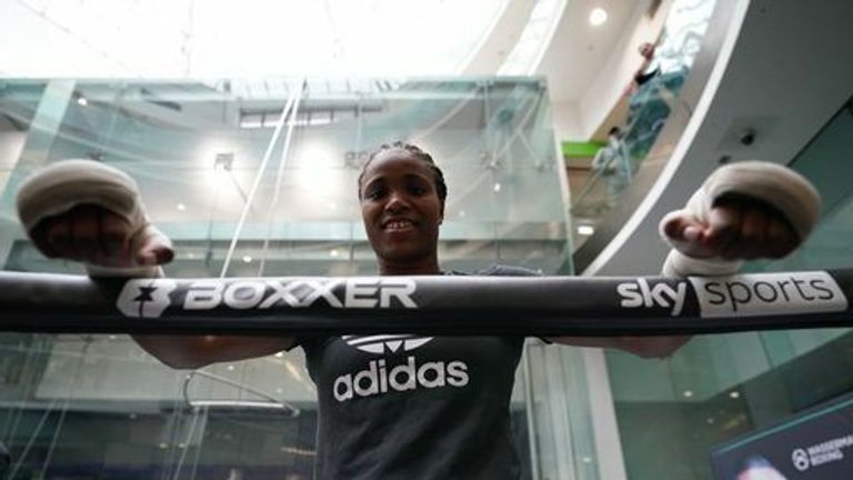 Caroline Dubois during a public workout at the Capitol Shopping Centre, Cardiff. 