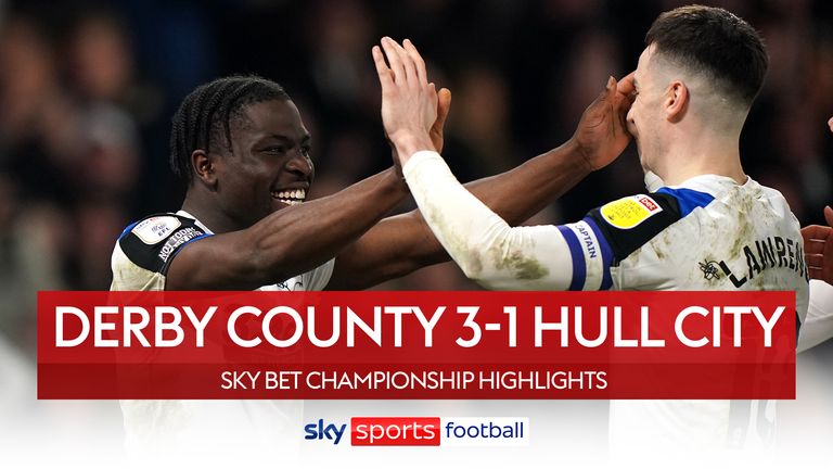 Highlights from the Championship game between Derby County and Hull City.