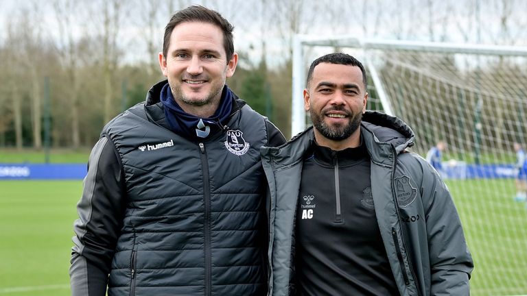 Frank Lampard and Ashley Cole pictured at Everton's Finch Farm training ground