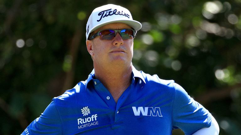 PLAYA DEL CARMEN, MEXICO - NOVEMBER 05: Charley Hoffman of the United States looks on from the seventh tee during the second round of the World Wide Technology Championship at Mayakoba on El Camaleon golf course on November 05, 2021 in Playa del Carmen, Mexico. (Photo by Mike Ehrmann/Getty Images)
