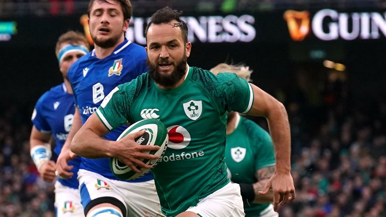 Jamison Gibson-Park runs in Ireland's second try