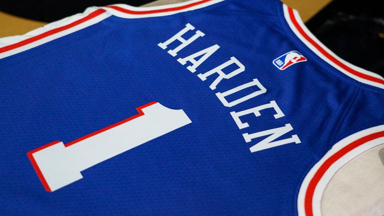 James Harden shirts are now available in the Phildalephia 76ers merchandise store