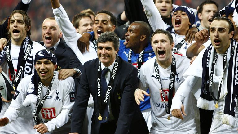 Los Spurs celebran la Carling Cup 2008